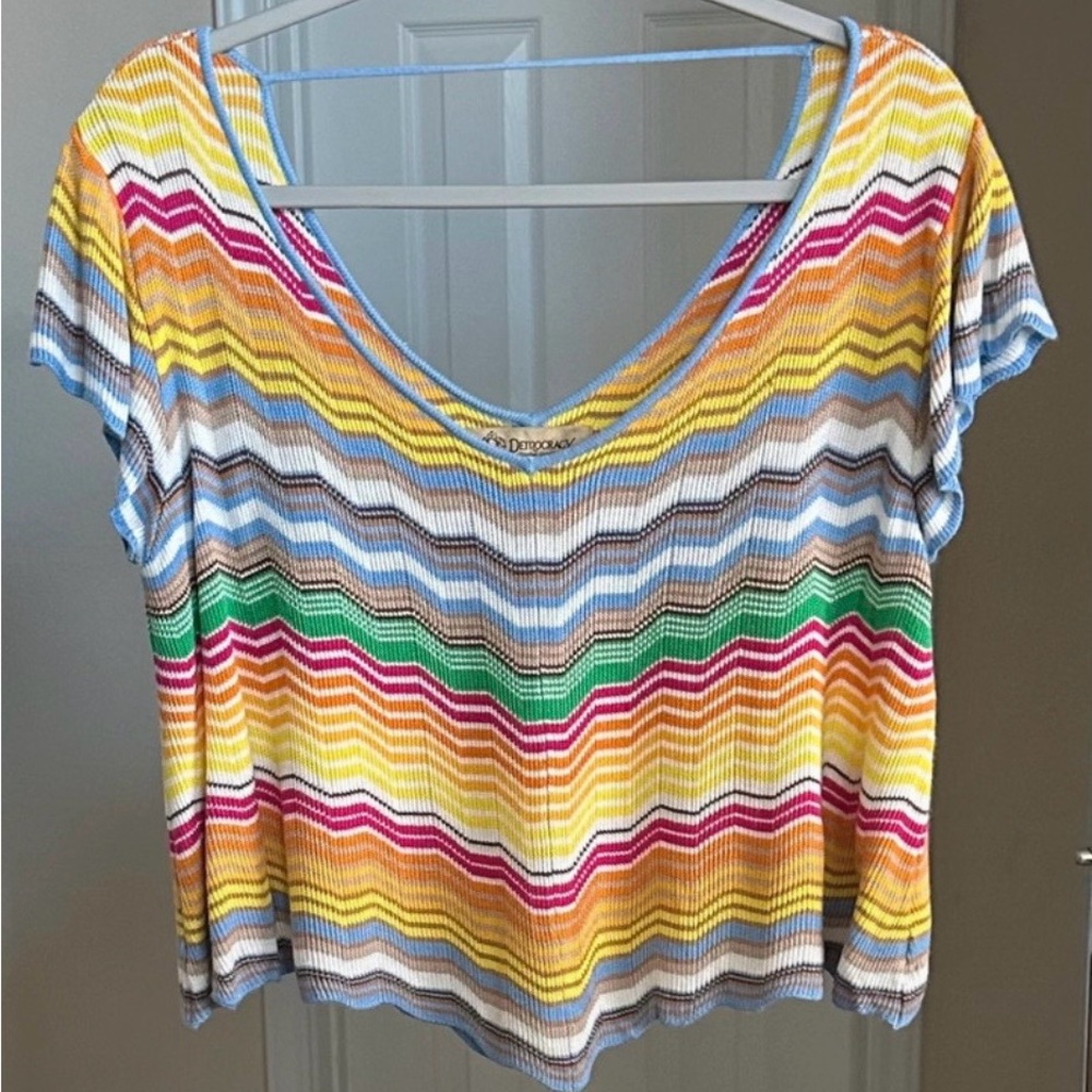 Democracy Short Sleeve Crop Top